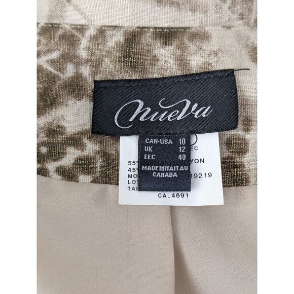 Vintage 1980s Womens Blazer Jacket Size 10 Metallic Gold Shimmer Puffed Sleeve - Picture 7 of 8